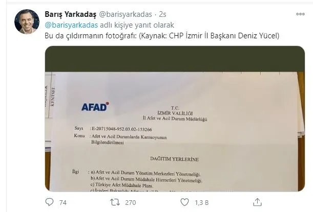 Son dakika: CHP’li Barış Yarkadaş’tan İzmir depremi yalanı! AFAD’tan açıklama geldi