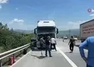 TEM’de alev alan tır söndürüldü