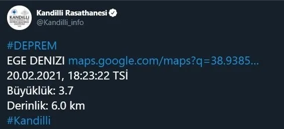 Son dakika: İzmir Karaburun açıklarında deprem | 2021 son depremler - 2