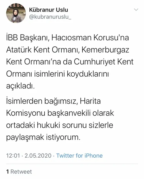 Ekrem İmamoğlu Hacıosman Korusu’nun ismini değiştirdi! İBB Meclis Üyesi: Tamamen hukuksuz
