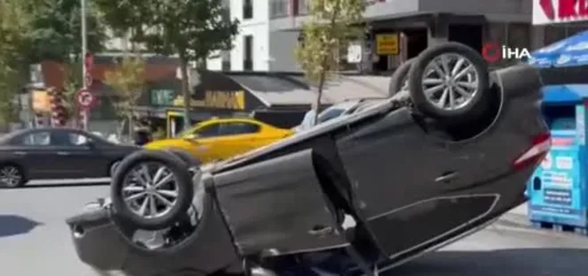 Avcılar’da otomobil takla attı: 2 yaralı