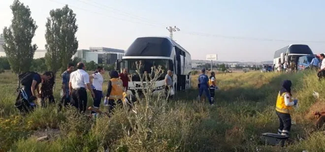 Ankara-Konya karayolunda yolcu otobüsü yoldan çıktı