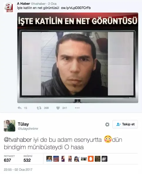 Reina saldırganını ihbar eden A Haber okuyucusu haklı çıktı! - 1