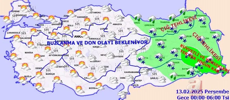 Kar yağışına 3 gün ara! Meteoroloji 16 il için sarı alarm verdi: Buzlanma, çığ ve don... 15