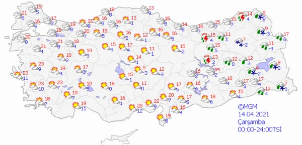 1617989975621.png Meteoroloji'den o iller için sağanak yağış ve fırtına uyarısı! İstanbul Ankara ve İzmir'de hava durumu - 9