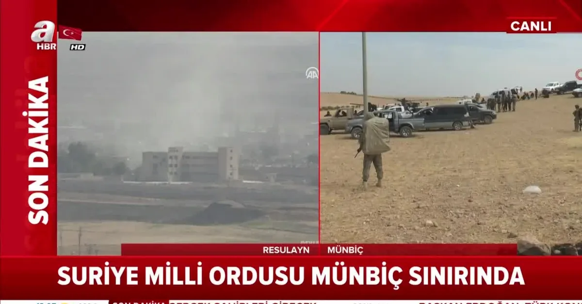 son dakika suriye milli ordusu munbic sinirinda sicak goruntuler video