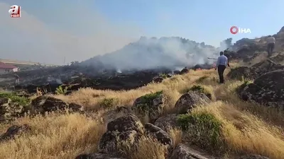 Aydınlar beldesinde örtü yangını