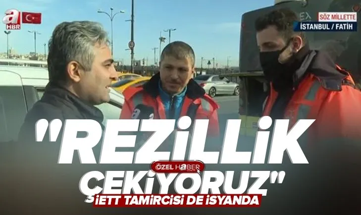 A Haber, İETT otobüsünü tamir etmeye gelen İBB ekibiyle röportaj yaptı: Vatandaşlarımıza mağduriyet yaşatıyorlar ama…