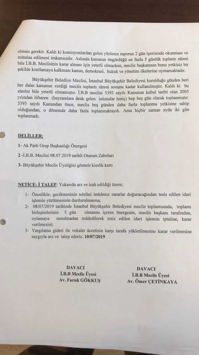 İBB Meclisi’nin çalışma süresi davalık oldu