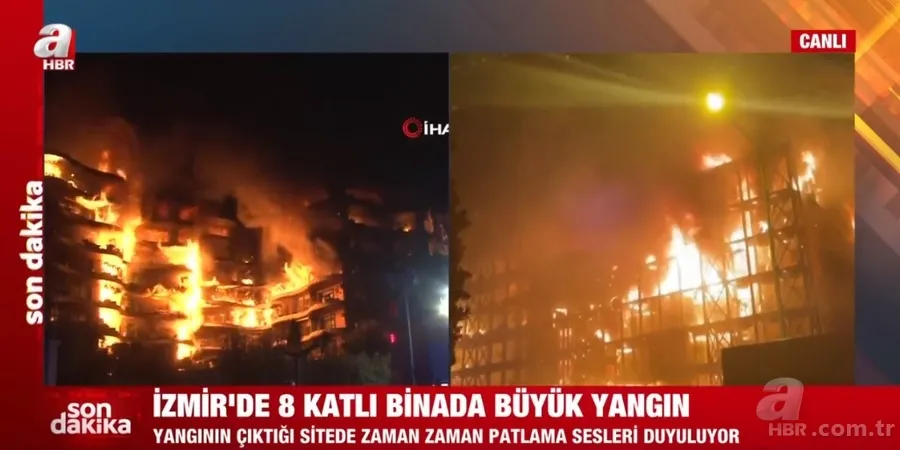 İzmir'de 8 katlı binada büyük yangın! 7 saatin ardından kontrol altına alındı 6