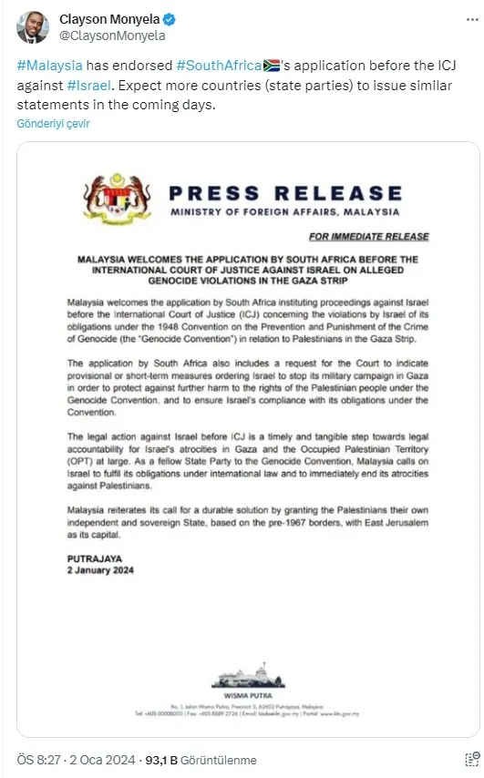 Siyonist İsrail için hesap vakti! Güney Afrika’ın açtığı soykırım davasında tarih belli oldu