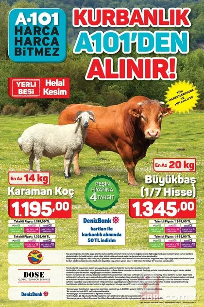 A101 aktüel ürünler kataloğu 25 Temmuz ile Kurbanlıklar satışta! A101 indirimli ürünler neler?