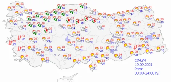 1631806902376.png Meteoroloji'den çok sayıda ile son dakika sağanak yağış uyarısı! Sel ve su baskınlarına dikkat! İstanbul Ankara İzmir'de bu hafta hava durumu nasıl olacak? - 7