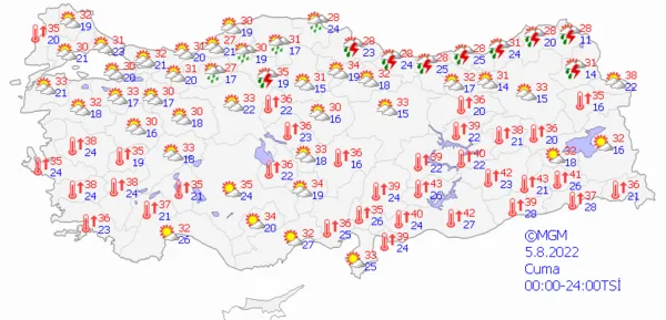 1659624066095.png Bazı iller ıslanacak bazıları yanacak! Sıcaklıklar yükseliyor ama sağanak yağış geliyor! Meteoroloji'den çok sayıda ile son dakika uyarısı... Hava durumu - 6