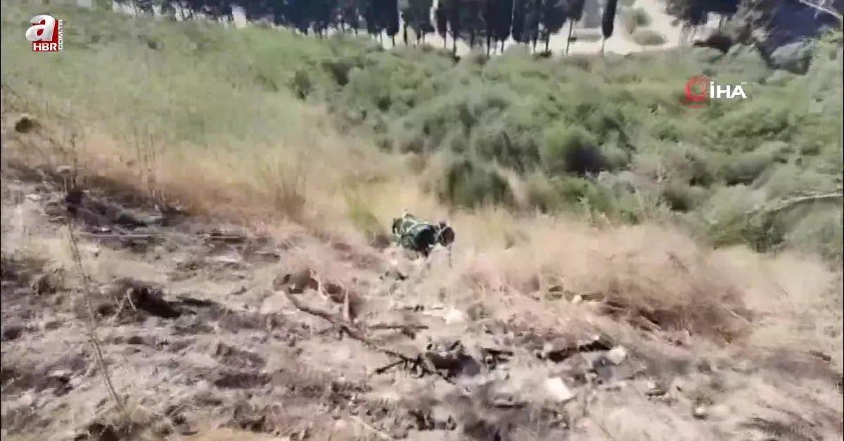 Patlıcan közlerken uçurumdan yuvarlandı
