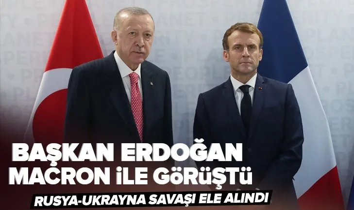 Son dakika: Başkan Erdoğan, Fransa Cumhurbaşkanı Macron ile görüştü