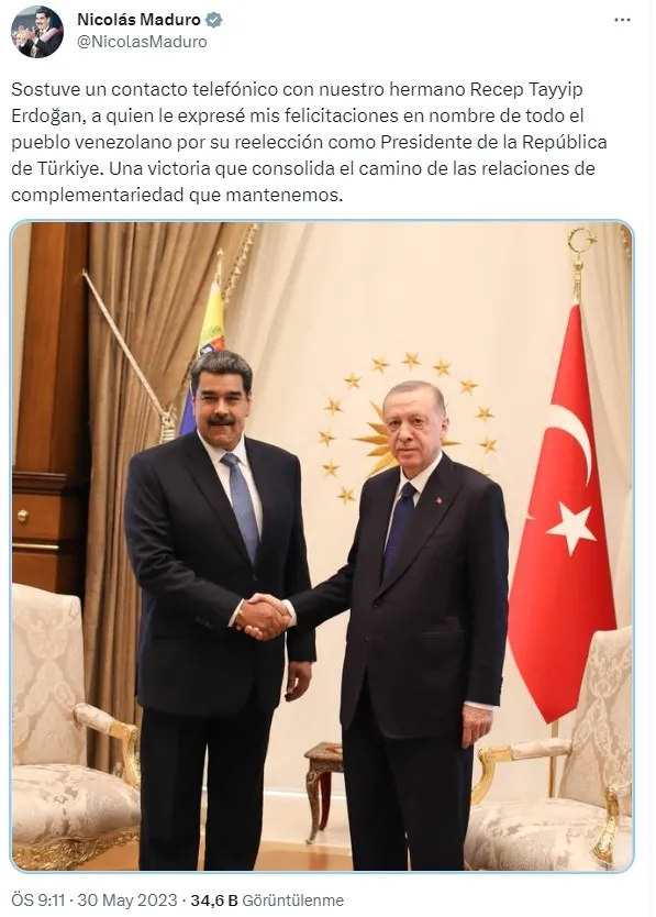 nicolas-madurodan-anlamli-baskan-erdogan-paylasimi-1685481547783.jpg Nicolas Maduro’dan Başkan Erdoğan fotoğraflı yeni paylaşım: Yeni dünya birliği! - 2