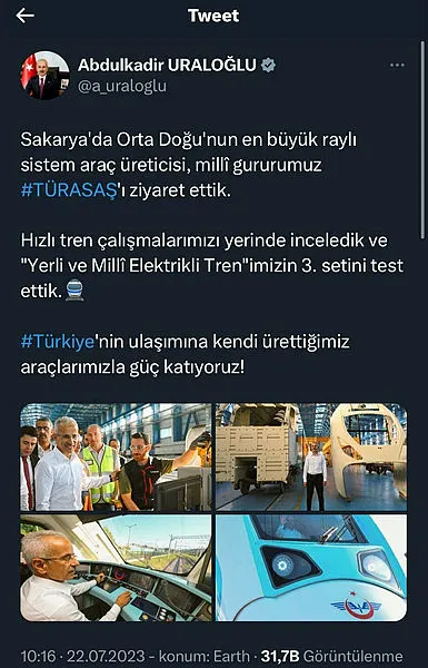 1690031506396.jpg Milli Hızlı Tren 2025 yılında raylarda! Tasarım çalışmalarının yüzde 90'ı tamamlandı! Bakan Abdulkadir Uraloğlu kokpitte test etti - 6