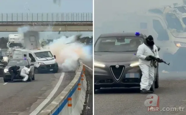 İtalya'da film gibi soygun! Silahlı hırsızlar zırhlı para nakil aracını böyle soydu 3