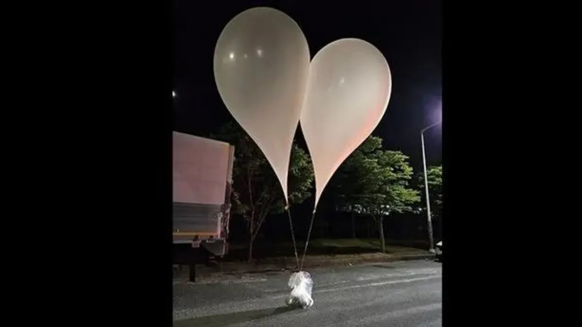 Kuzey Kore, Güney Kore'ye içinde "çöp" olan 150'den fazla balon gönderdi