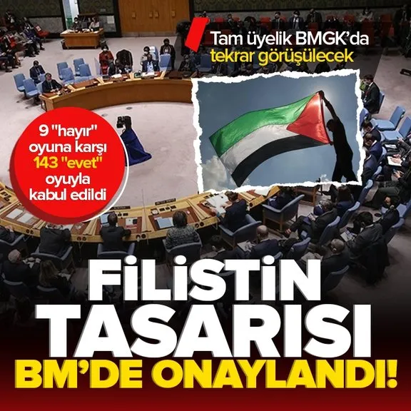 Son dakika: Filistin tasarısı BM’de onaylandı! BMGK’da oylanacak