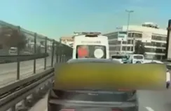 Ambulansa yol vermeyen maganda yakalandı
