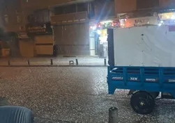 Kilis'te dolu yağışı! Yollar beyaza büründü