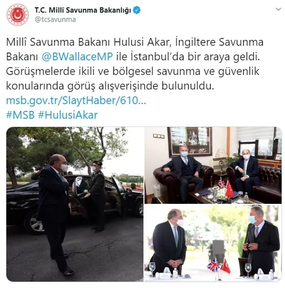 Milli Savunma Bakanı Hulusi Akar İngiliz mevkidaşı Wallace ile görüştü - 1