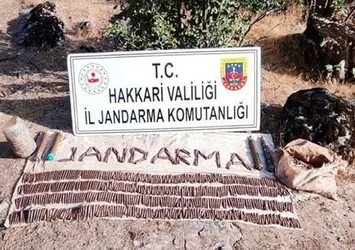 Hakkari'de PKK'ya ait mühimmat ele geçirildi