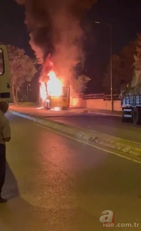 Tuzla’da İETT otobüsü alev aldı! Vatandaşlar o anları korkuyla izledi