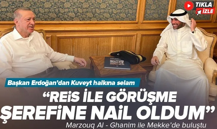 Reis ile görüşme şerefine nail oldum: Kuveyt Meclis Başkanı Marzouq Al-Ghanim Başkan Erdoğan ile Mekke’de buluştu
