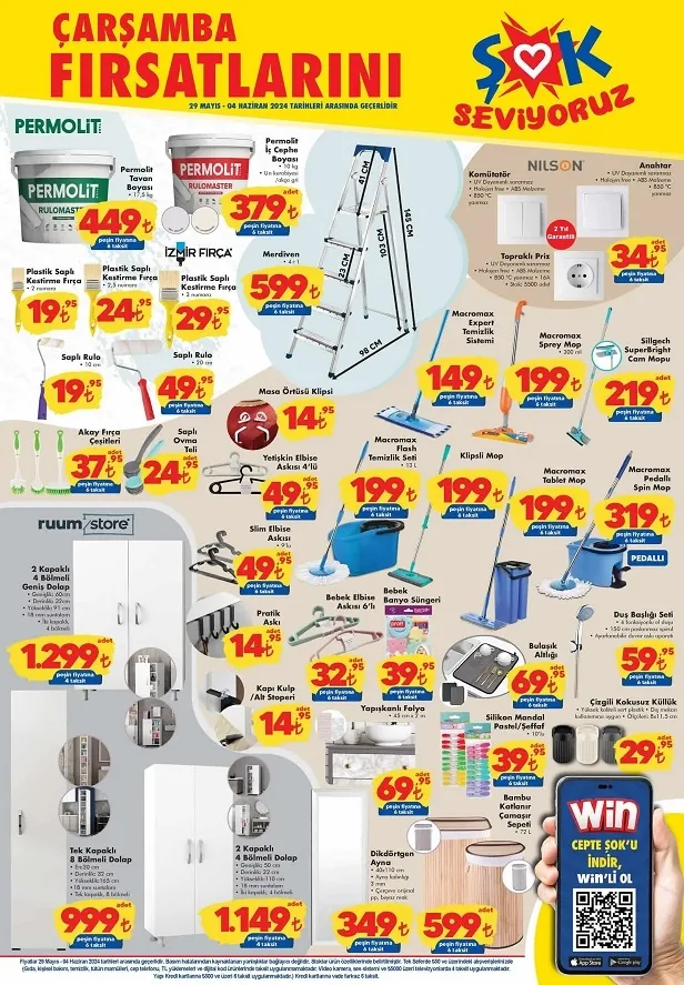 ŞOK 1 Haziran aktüel ürünler kataloğu yayınladı! ŞOK’ta bu hafta Samsung Inverter klima çeşitleri, Tavan ve Duvar Boyası uyguna satışta