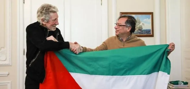 Pink Floyd’un solisti Roger Waters ile Kolombiya Devlet Başkanı Petro Filistin bayrağı açtı