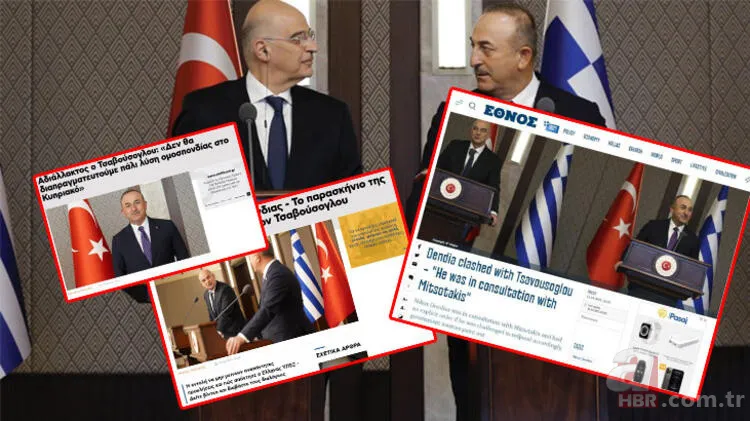 Dışişleri Bakanı Mevlüt Çavuşoğlu ve Yunan Mevkidaşı Nikos Dendias'ı manşetten verdiler! Yunan medyasında skandal ifadeler 6