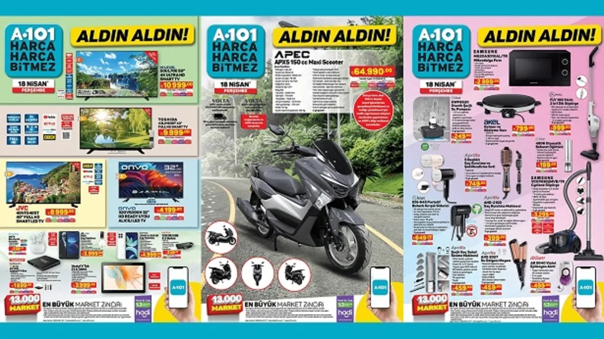 24 Nisan A101 aktüel ürünler kataloğu! A101’de 3 Musluklu Su Sebili, TV Box, Şarjlı Su Pompası, Apec 150 CC Motor uyguna satışta