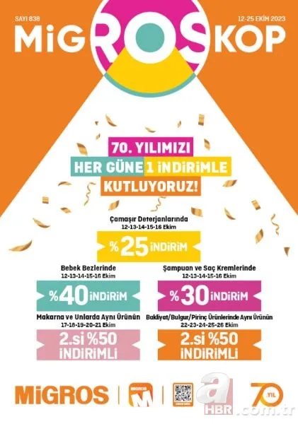 Migros 18 Ekim indirim kataloğu yayınlandı! Migros’ta bu hafta Ayçiçek yağı 148,90 TL, 5kg un 57,90 TL, 5kg şeker 134,90 TL, 2,5 kg baldo pirinç, Salça 29,90 TL…Migros 12 Ekim indirim kataloğu yayınla 17