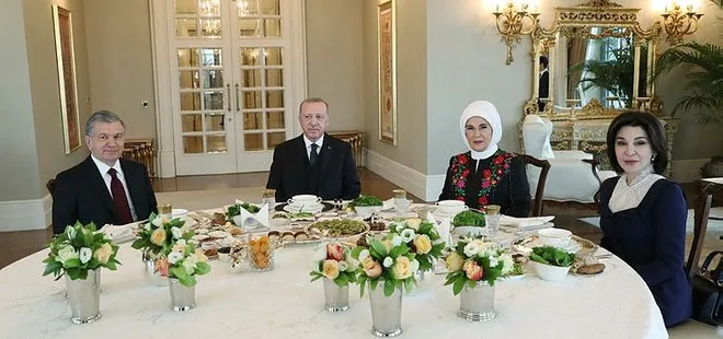 Başkan Erdoğan, Şevket Mirziyoyev ve eşini kahvaltıda ağırladı