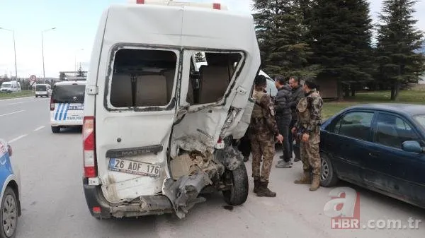 Eskişehir’de feci kaza! Kontrolden çıktı takla atıp polis noktasına daldı: 5’i polis, 6 yaralı
