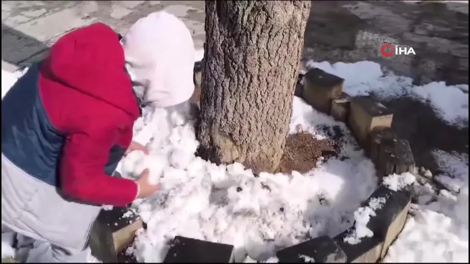 Kırşehir’de çocukların kar sevinci kısa sürdü