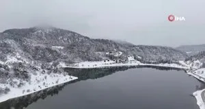 Çubuk Gölü’nde kış güzelliği