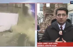 Tarihi metruk binanın duvarı yıkıldı!