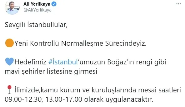 İstanbul’da mesai saati düzenlemesi! Kontrollü normalleşme sürecinde...