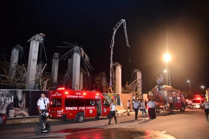 Adana’da bir AVM’nin ek bina inşaatında göçük: 7 yaralı