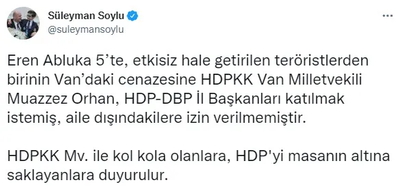 Van'daki terörist cenazesine katılmak isteyen HDP ve DBP'lilere izin verilmedi - 2