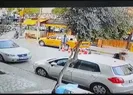 Önce taksiyi kaçırdı sonra yaya çarptı