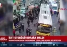 İETT otobüsü durağa daldı girdi
