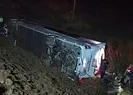 Yolcu otobüsü devrildi: Çok sayıda yaralı var