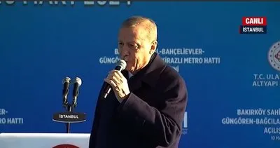 Başkan Erdoğan Bakırköy-Bağcılar Kirazlı Metro Hattı açılış töreninde konuşuyor