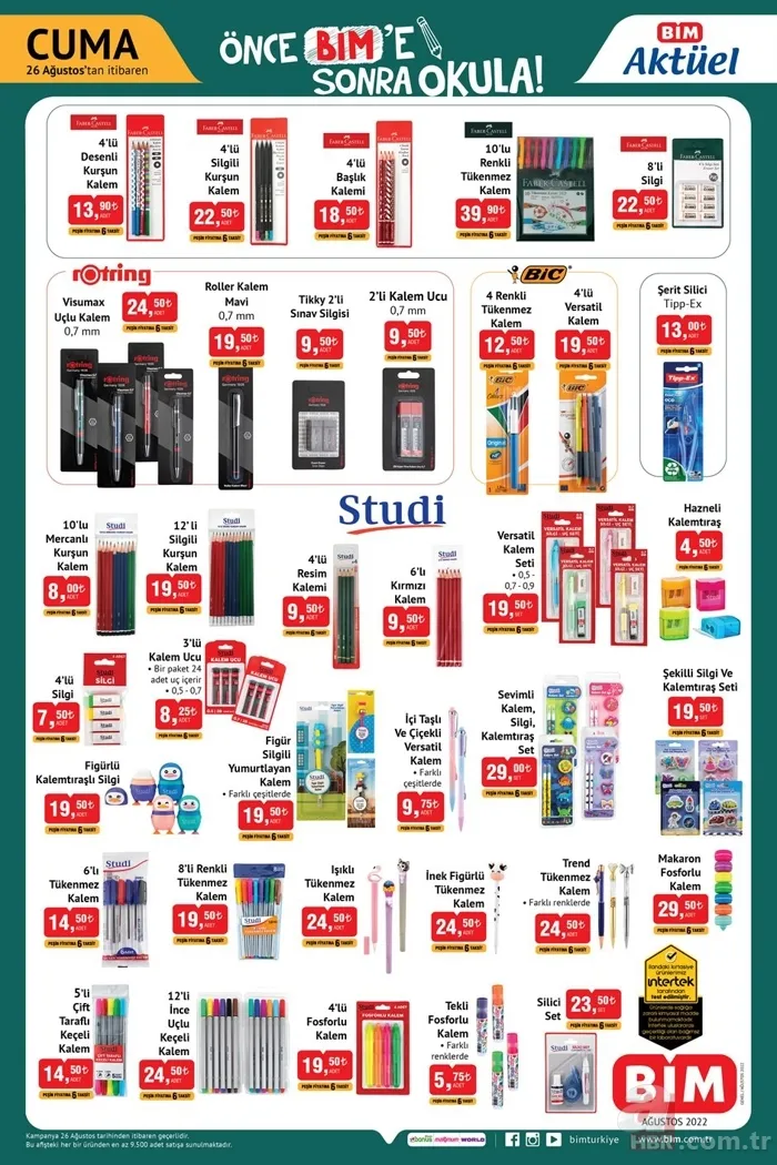 BİM, A101, ŞOK okul kırtasiye ürünleri ne zaman gelecek? BİM ve A101'e kırtasiye malzemeleri geldi mi? Aktüel ürünler... 3