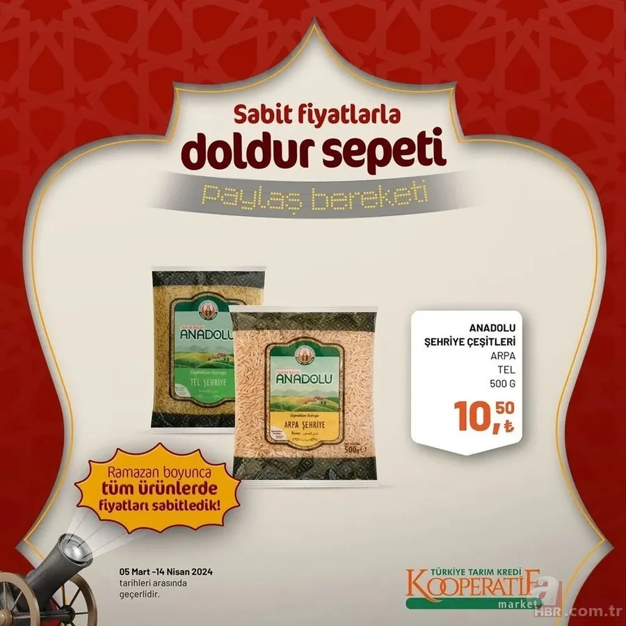 Tarım Kredi Market 30 Mart indirim kataloğu yayınladı! Kaşar peynir 205,00 TL’ye, tost peyniri 185,00 TL’ye, tereyağı 259,00 TL’ye, süt 22,50 TL’ye satışta 5